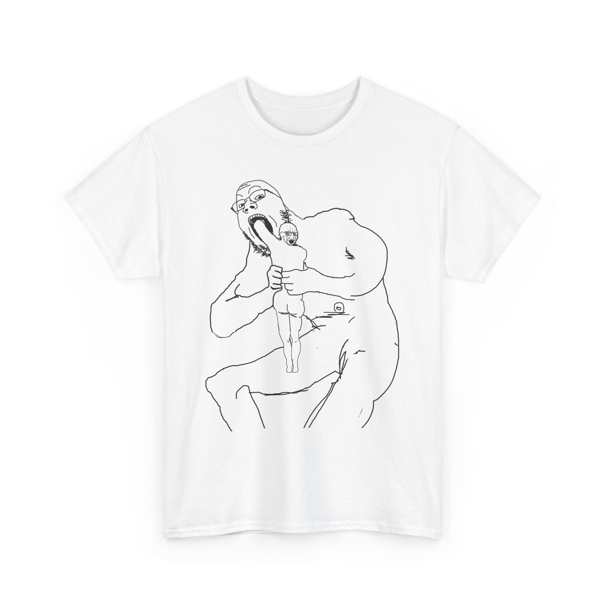 "Saturn Eating His Chud Son" Heavy Cotton Graphic T-Shirt