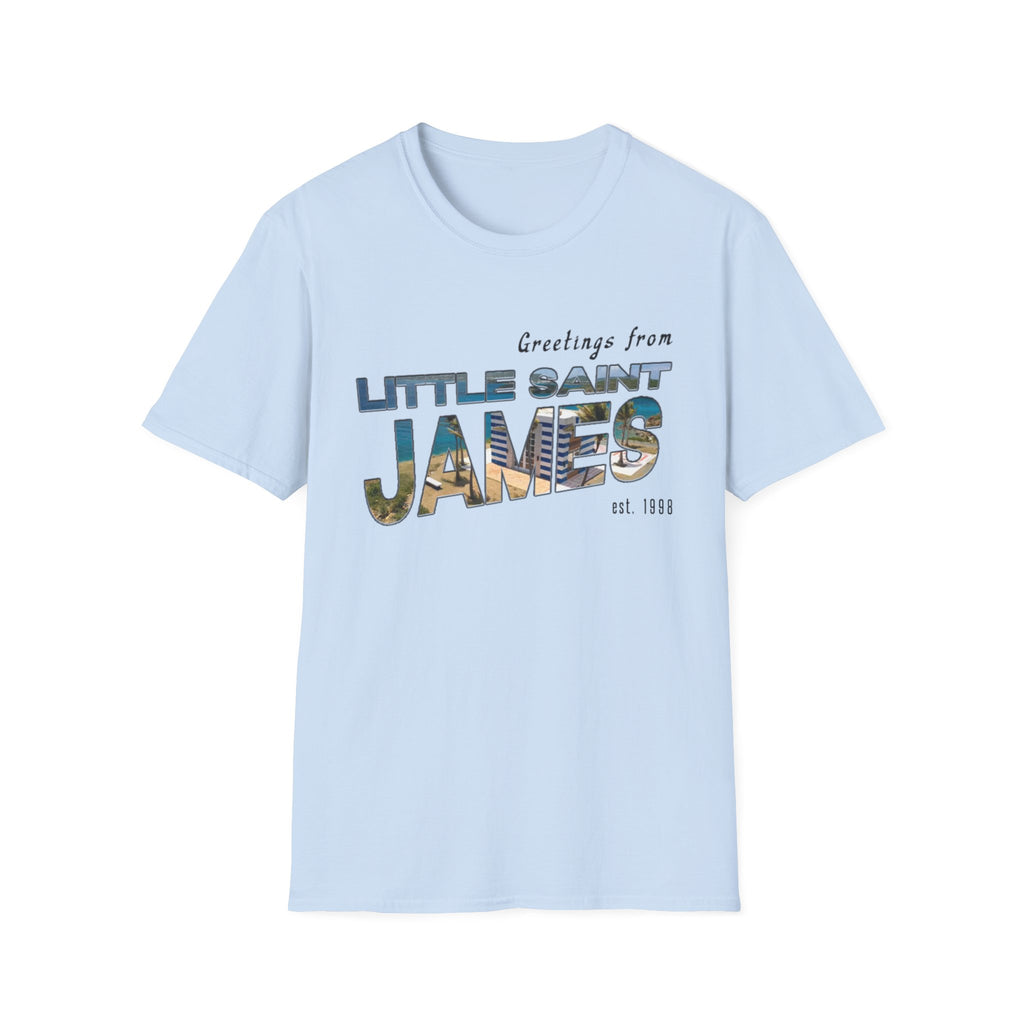 "Little Saint James" Softstyle Vintage Postcard T-Shirt
