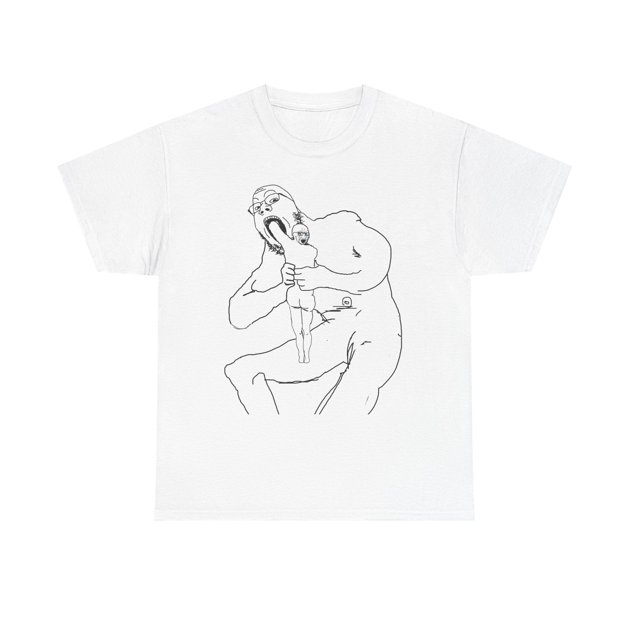 "Saturn Eating His Chud Son" Heavy Cotton Graphic T-Shirt