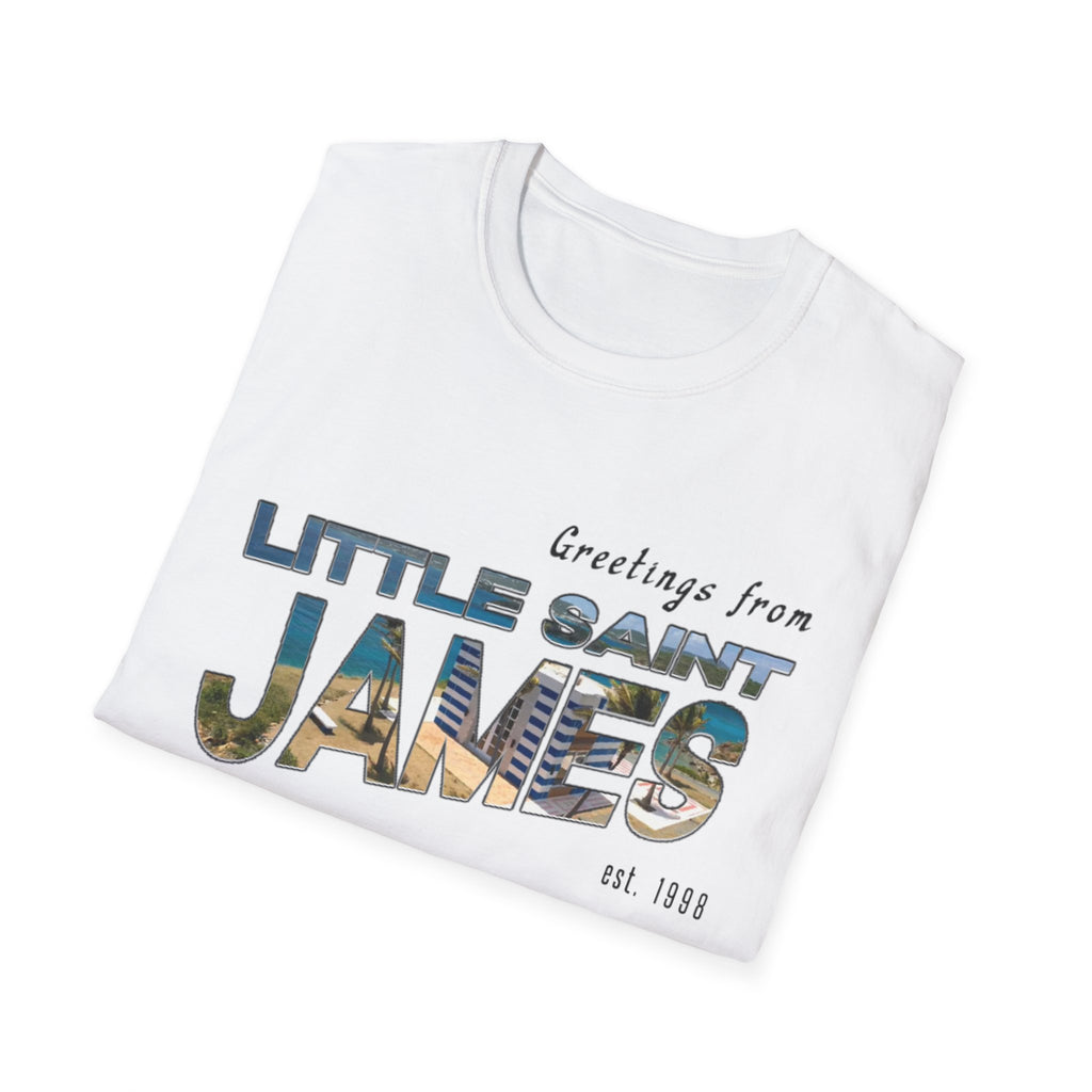 "Little Saint James" Softstyle Vintage Postcard T-Shirt